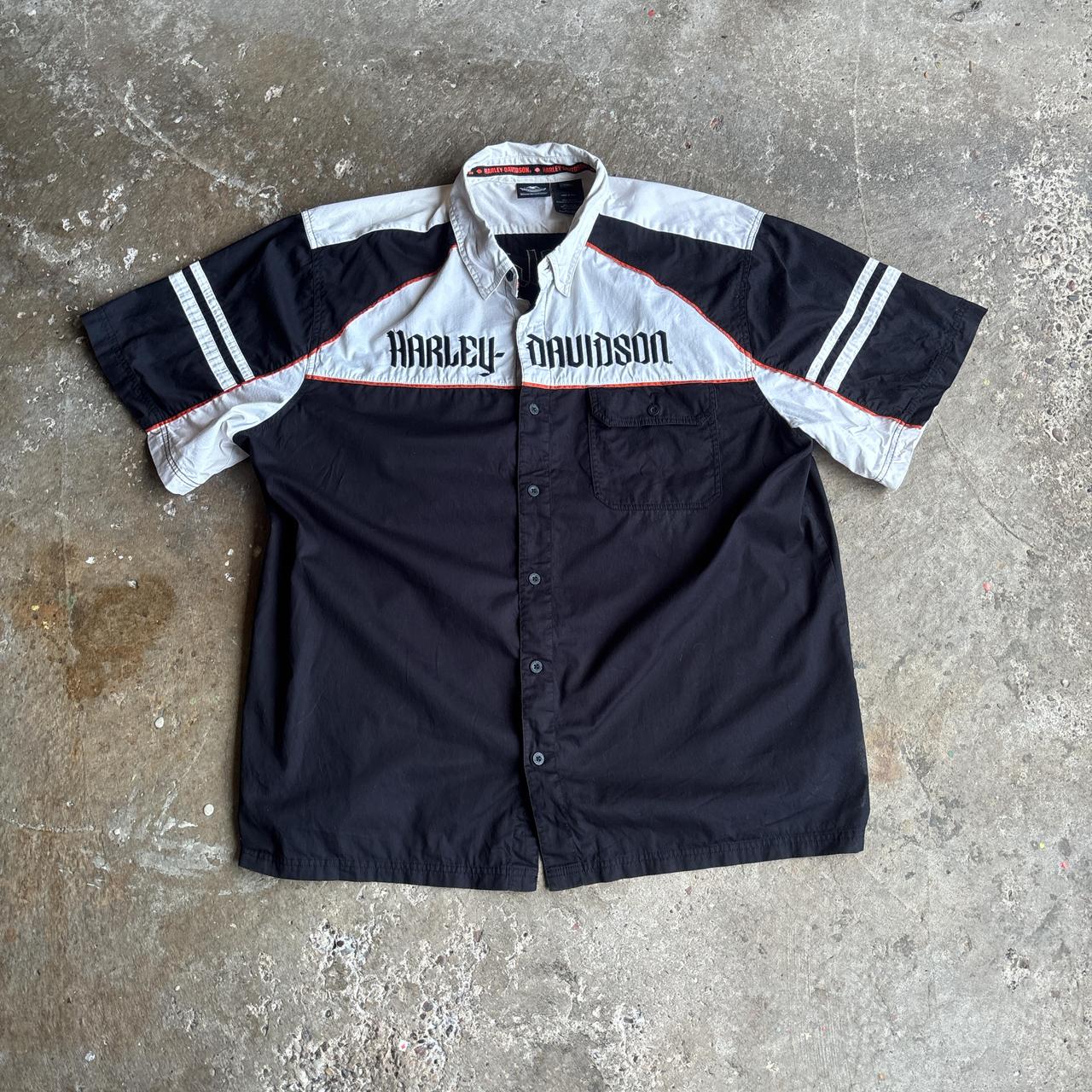 Black & White Harley Davidson Short Sleeve Shirt