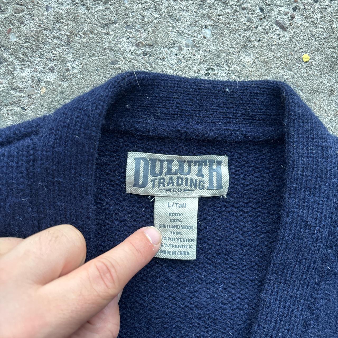 Navy v-neck wool cardigan - L (Tall)