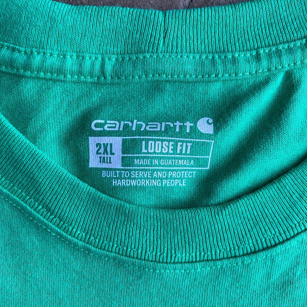 Bright Green Carhartt Single Pocket T-Shirt - 2XL (tall)
