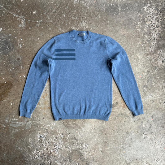 Blue Adidas Three Stripe Golf Jumper - XS