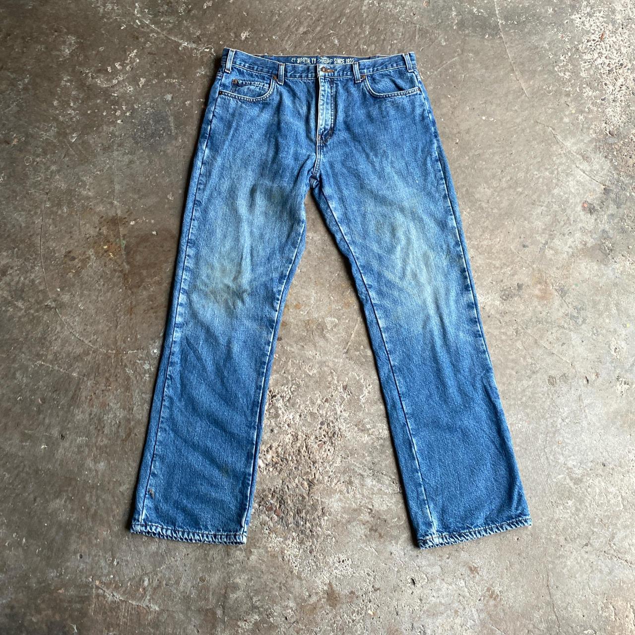 Faded Blue Relaxed Dickies Denim Jeans - W36
