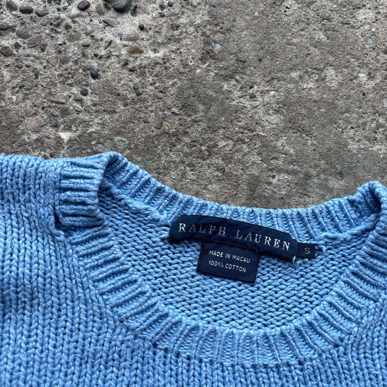90s Blue Ralph Lauren knitted sweater - s