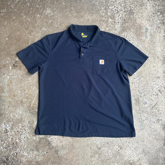 Navy Carhartt Single Pocket Polo Shirt