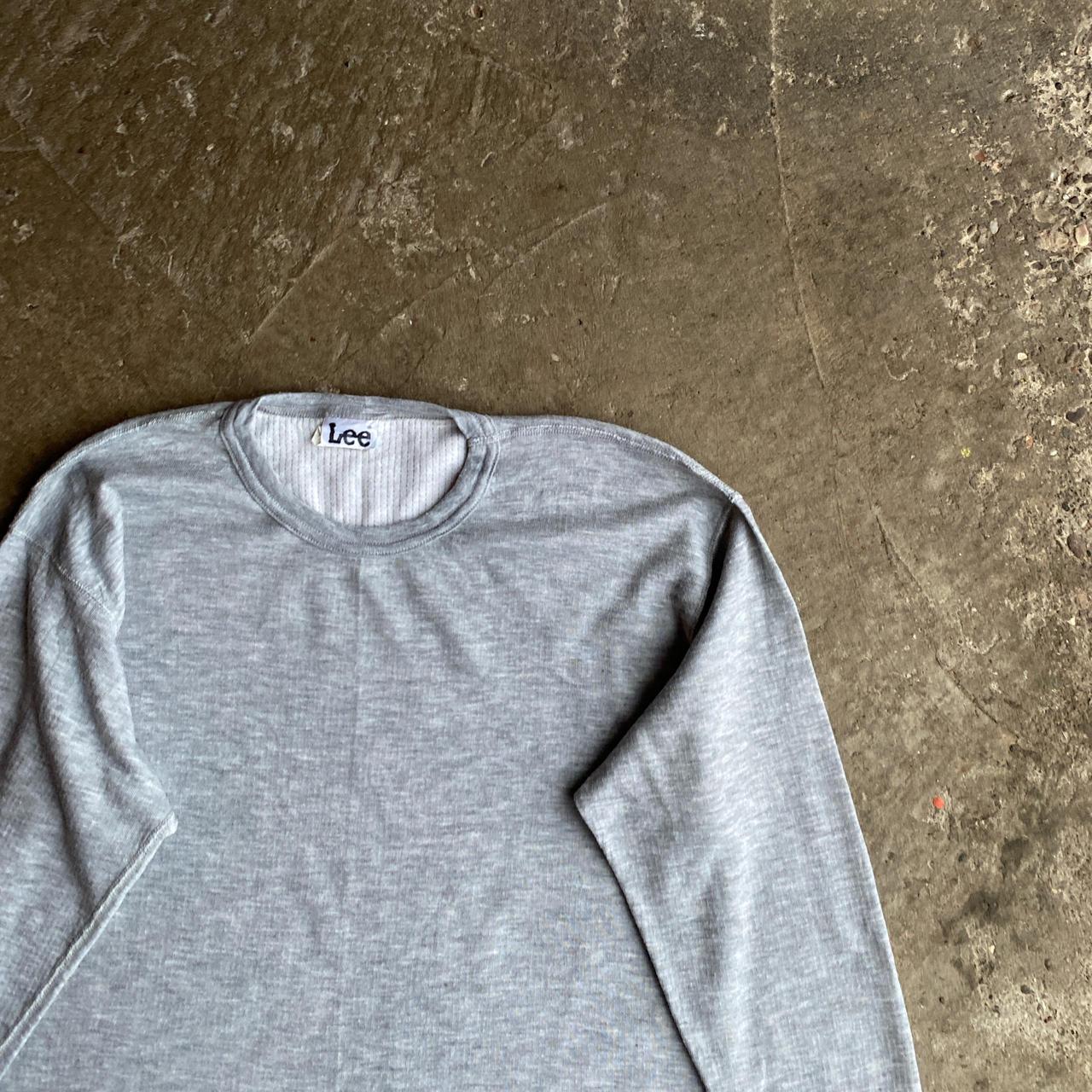 Grey Long Sleeve Lee Thermal T-Shirt - XL