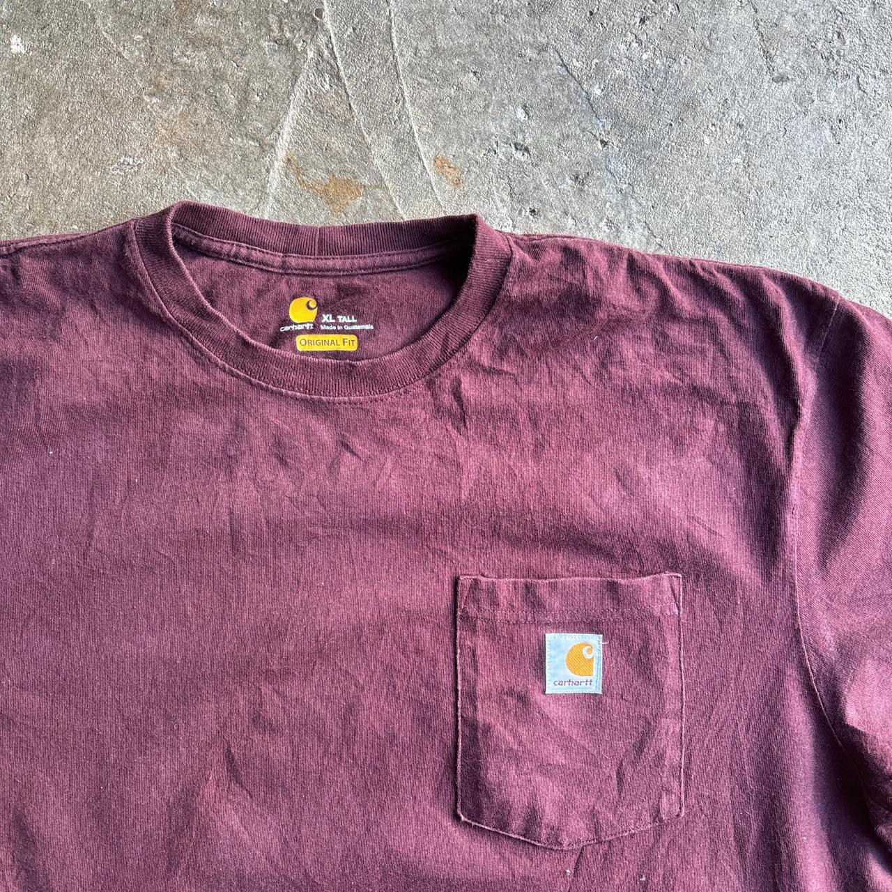 Burgundy Carhartt Single Pocket T-Shirt