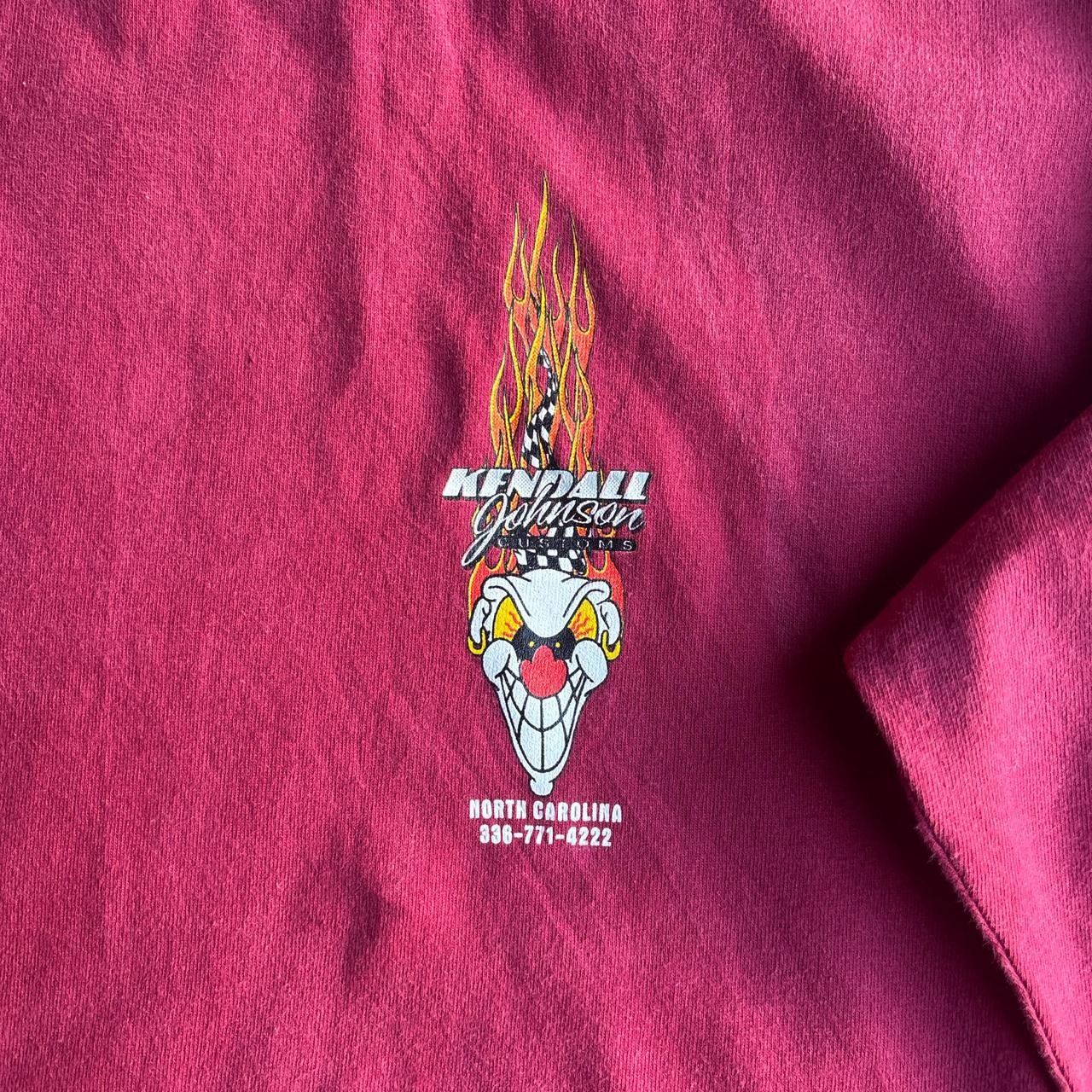 Burgundy Mock Neck Graphic Long-Sleeve T-Shirt - L