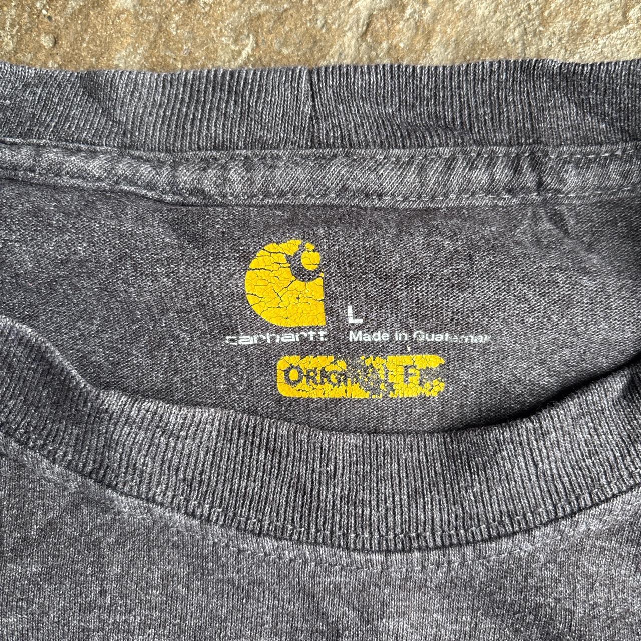 Dark Grey Distressed Carhartt Long-Sleeve T-Shirt