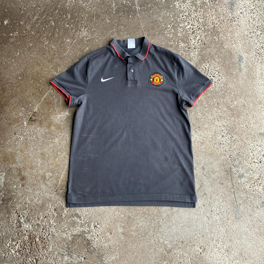 Grey Nike Manchester United Polo Shirt - L