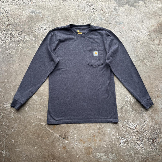 Grey Carhartt single pocket long sleeve top - S