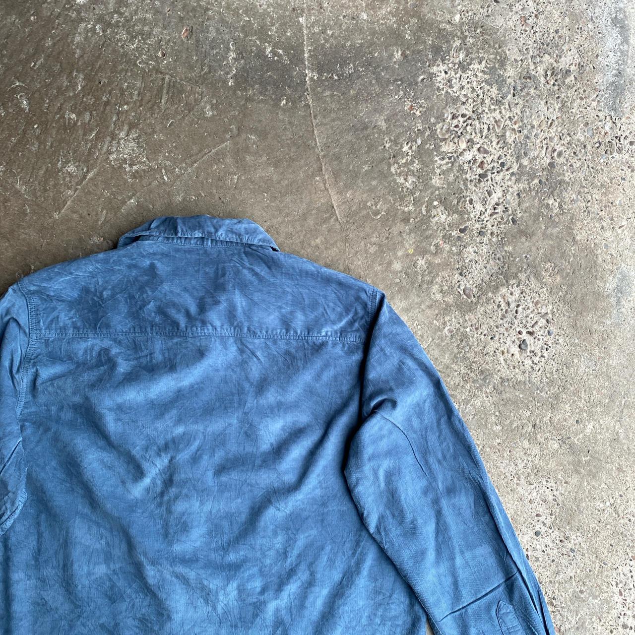 Blue Button Up Long Sleeve Corduroy Shirt - XL