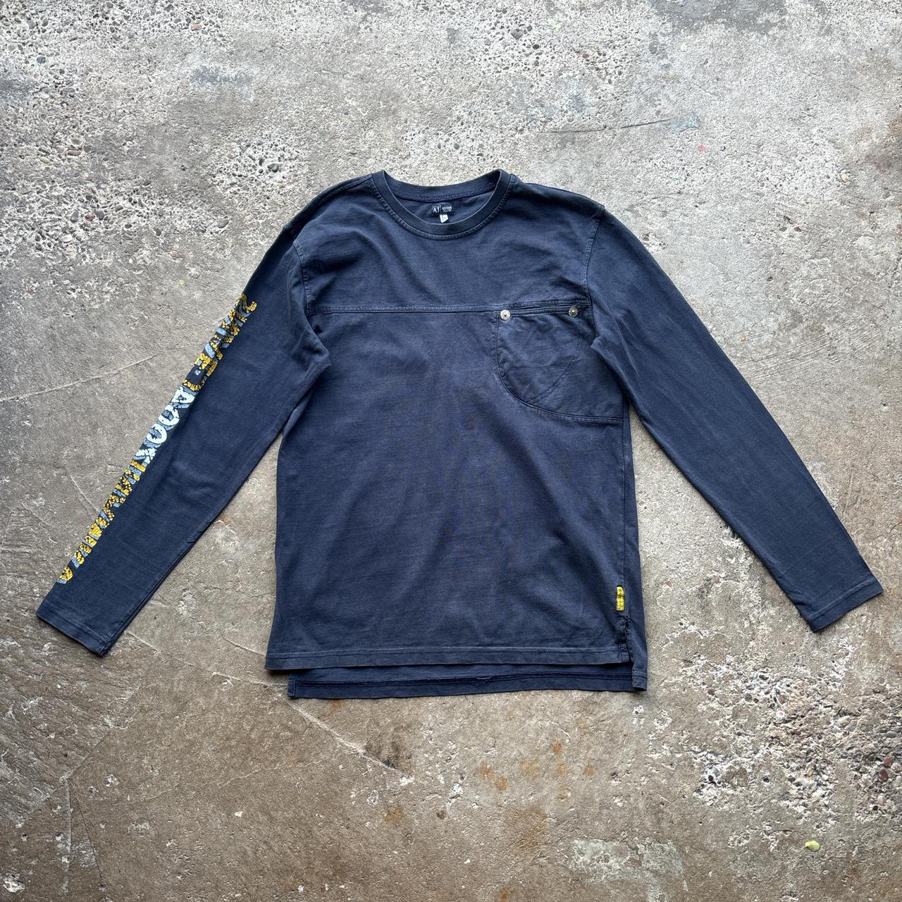 00s Navy Armani Jeans long sleeve top - M