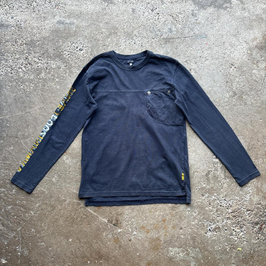 00s Navy Armani Jeans long sleeve top - M