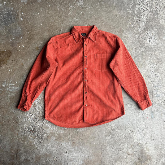 Orange Corduroy Button Up Shirt - L