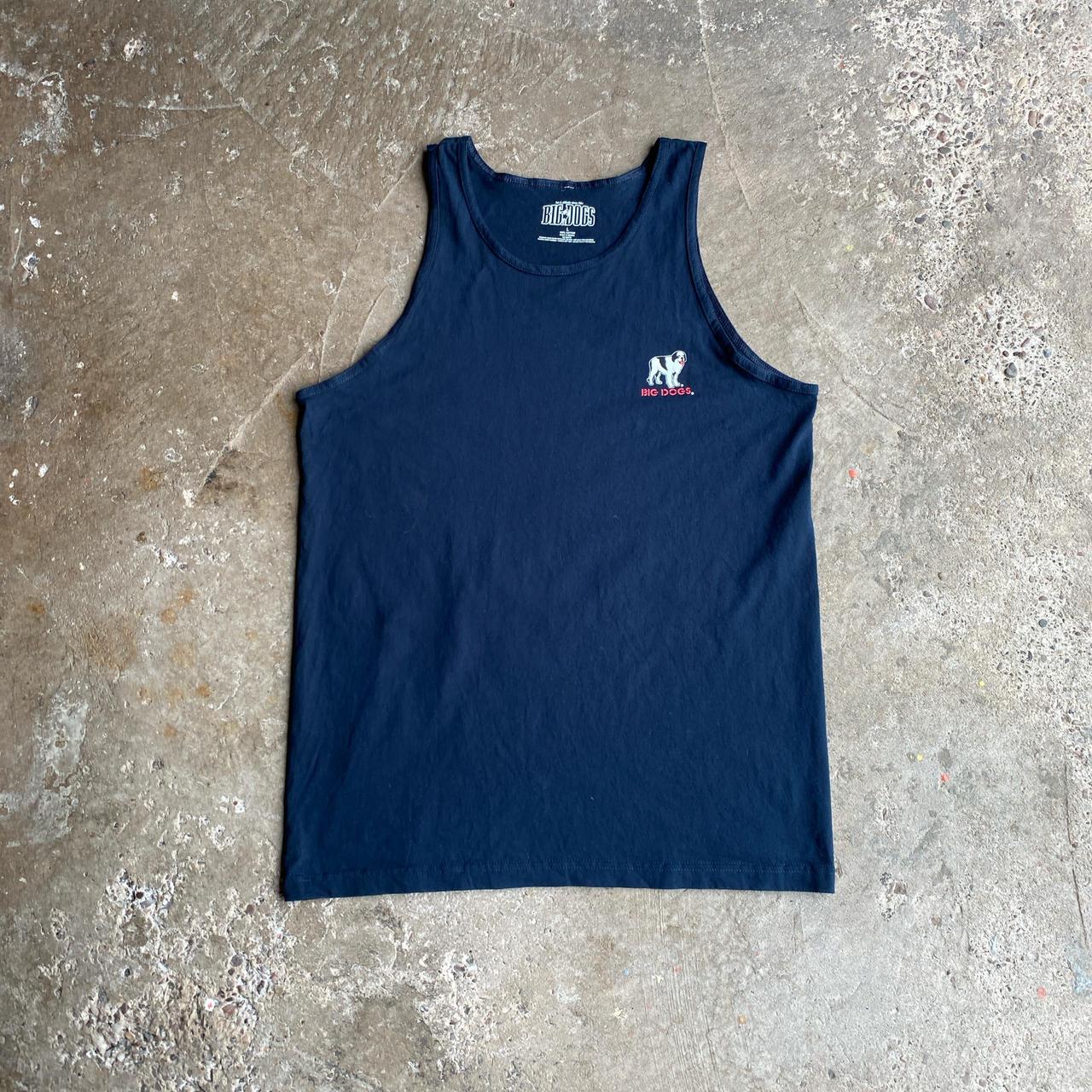 Navy Blue Beer Graphic Big Dogs Vest - L