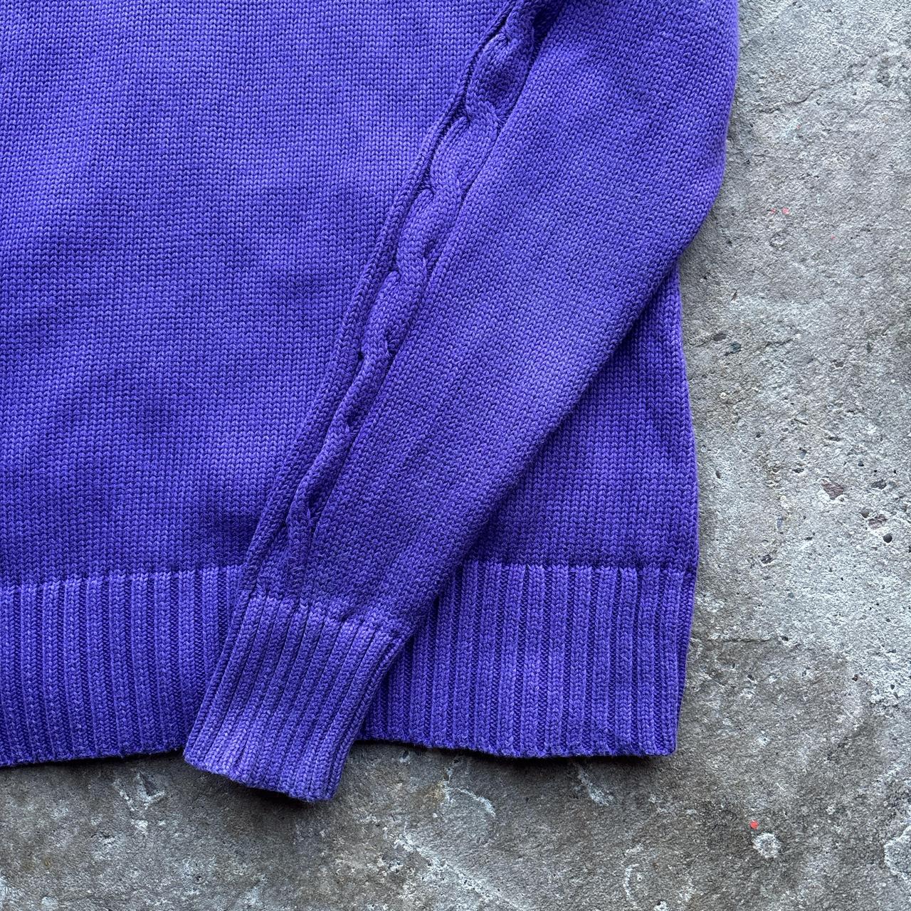 Vintage Purple Ralph Lauren Sport knitted zip-through sweater - M