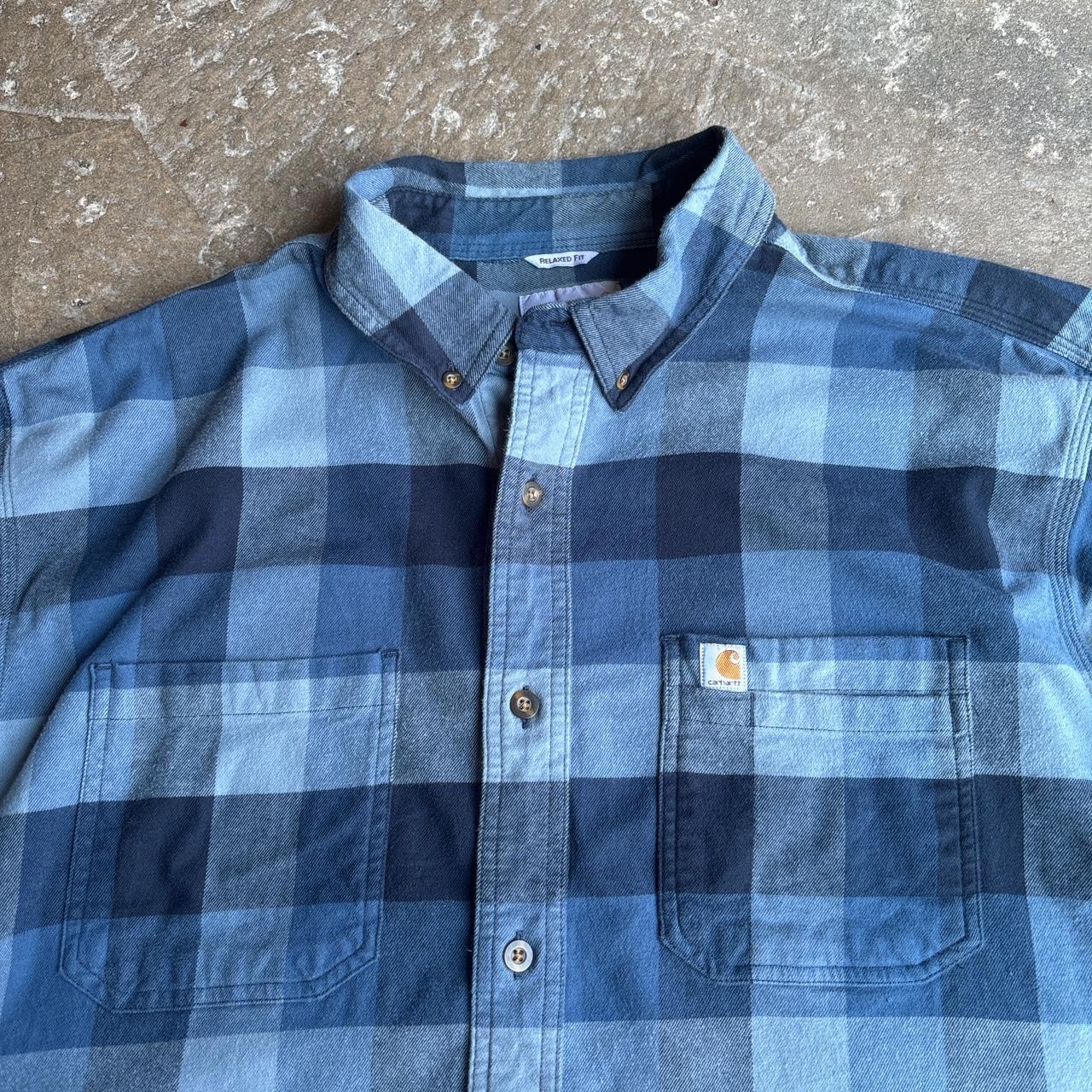 Blue chequered Carhartt workwear shirt
