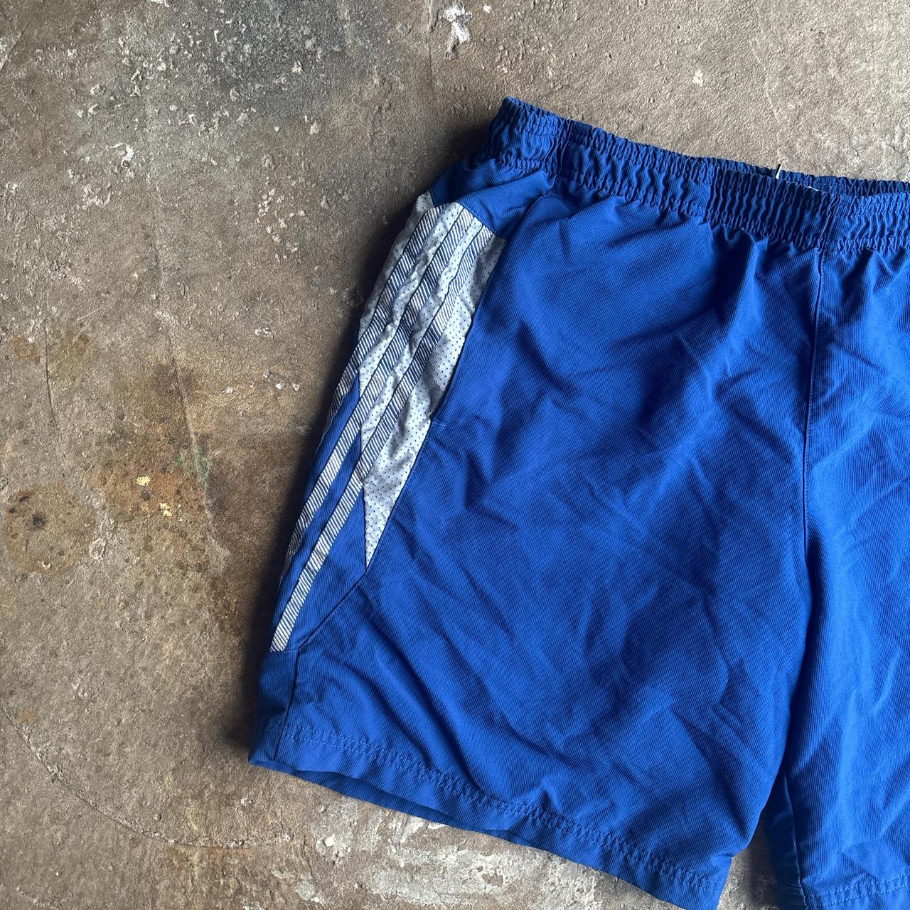 Blue & Grey Adidas 3 Stripe Sports Shorts