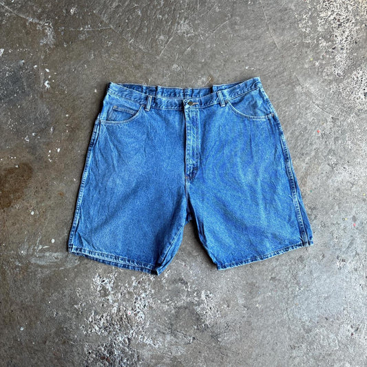 Blue Denim Straight Wrangler Jean Shorts