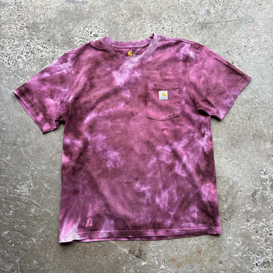 Purple Carhartt tie dye single pocket tee - M
