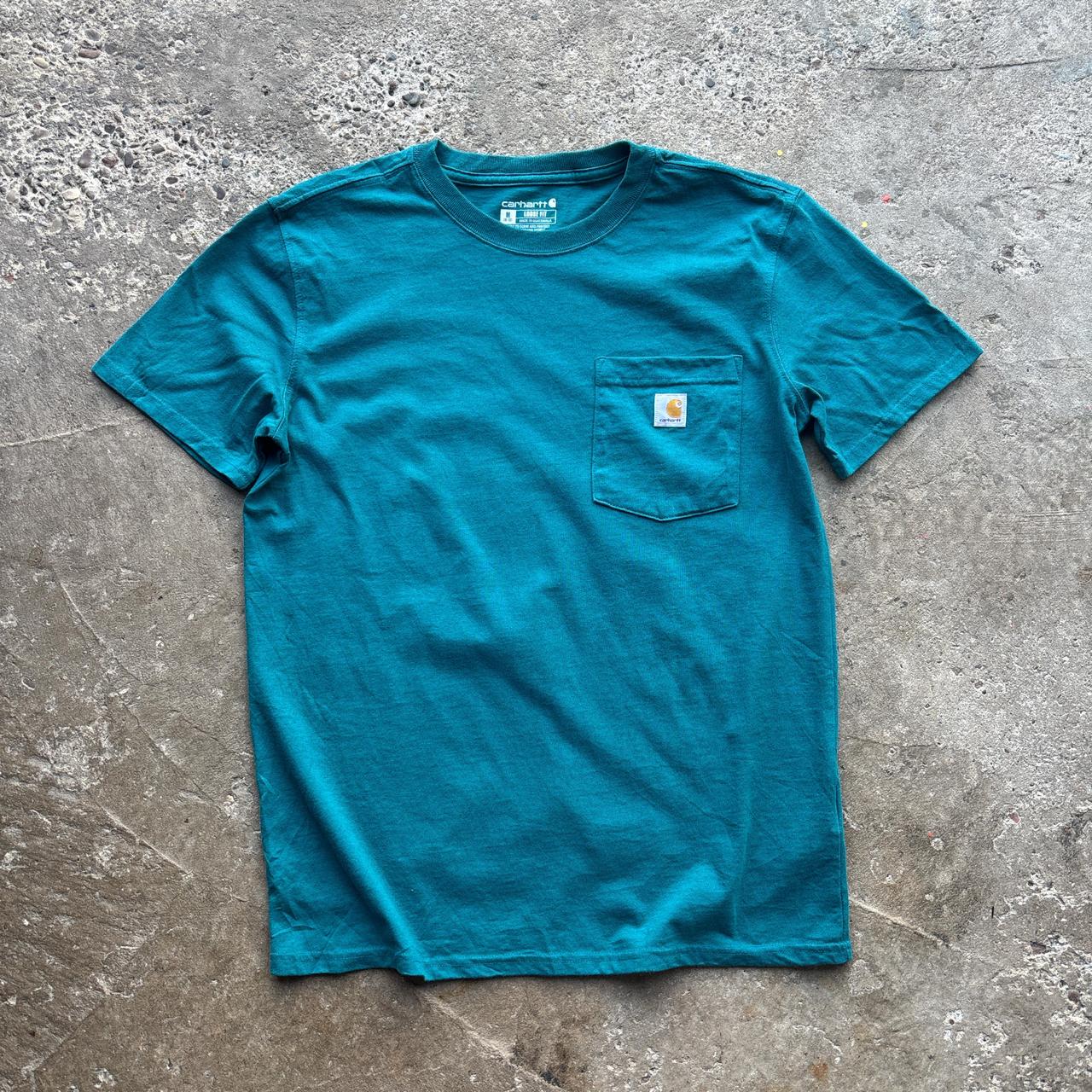 Turquoise Carhartt single pocket tee - M
