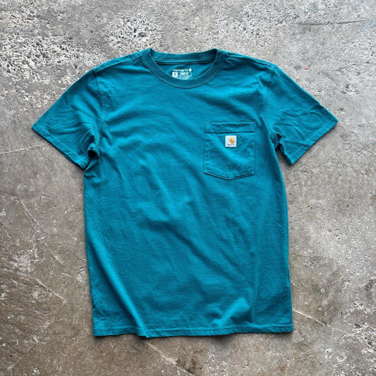 Turquoise Carhartt single pocket tee - M