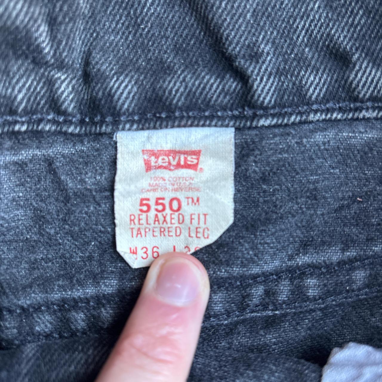 Black Denim Levi’s 550 Relaxed Fit Cut Jean Shorts