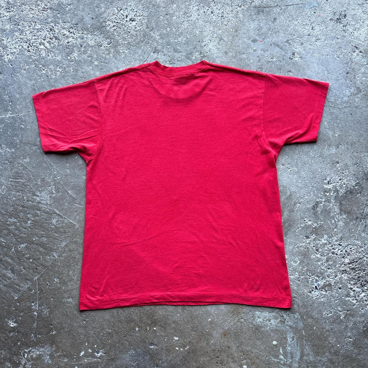 90s Red Single-stitch graphic tee with Rutgers Collge print - XL