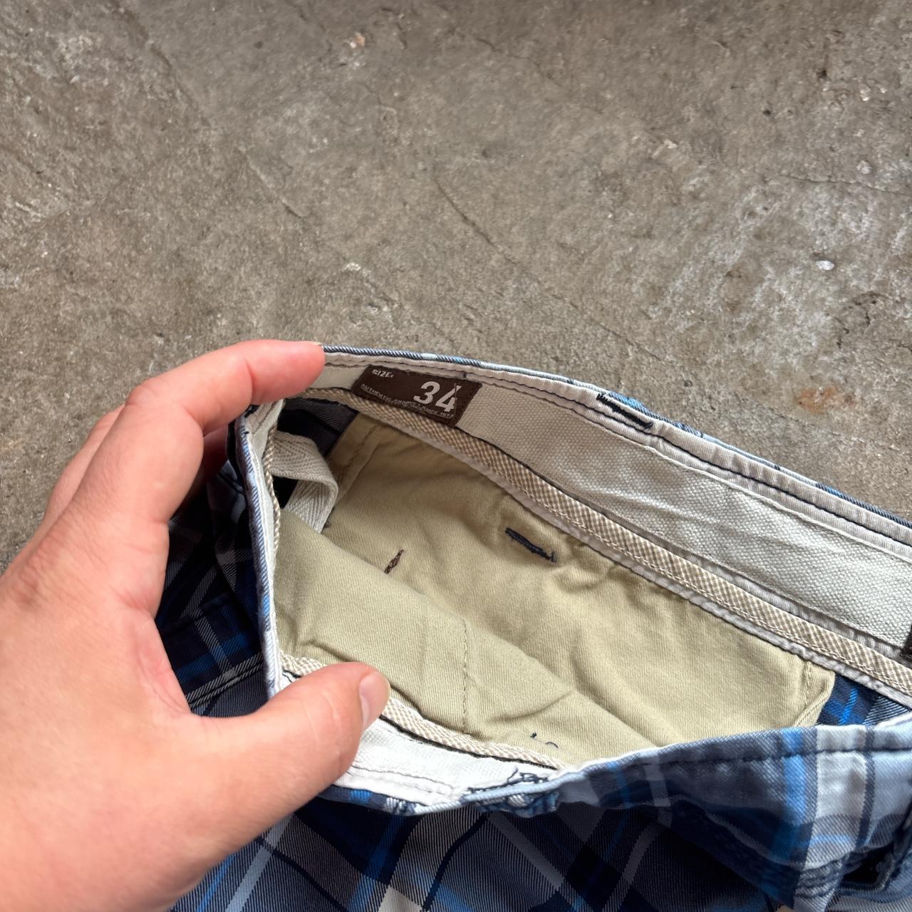 Blue chequered Timberland cargo shorts