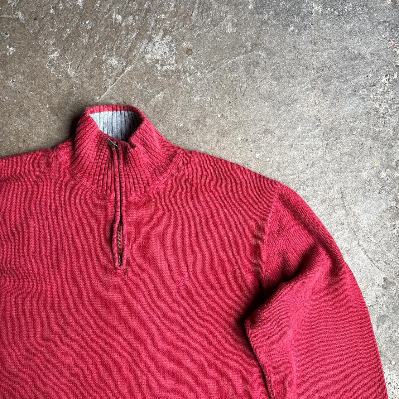 Red 1/4 Zip Nautica Sweater - 2XL