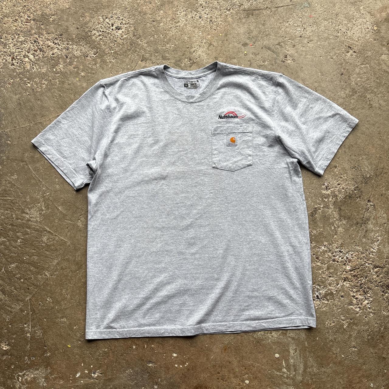 Grey Carhartt pocket tee with company logo - XL