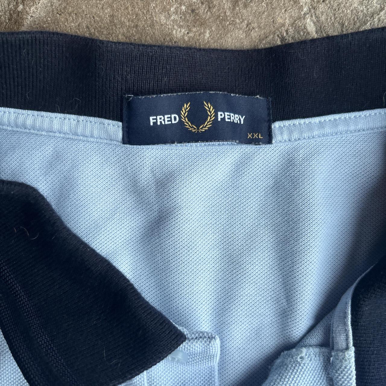 Light Blue & Black Fred Perry Polo Shirt - 2XL