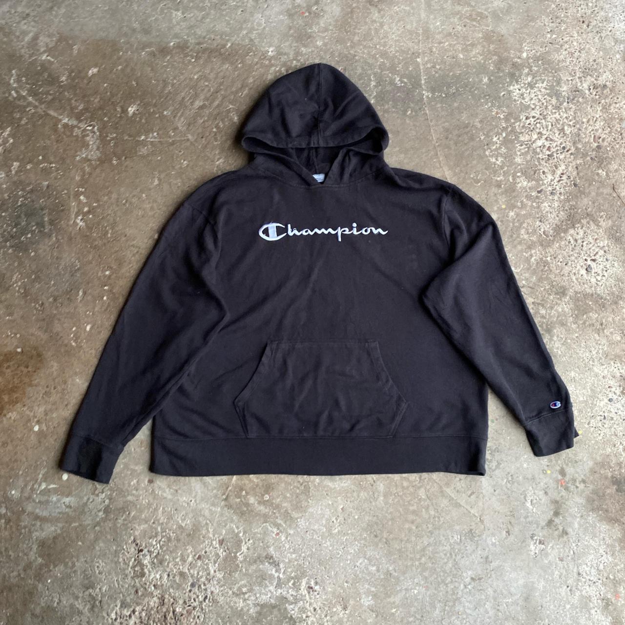 Black Champion Logo Hoodie - 2XL