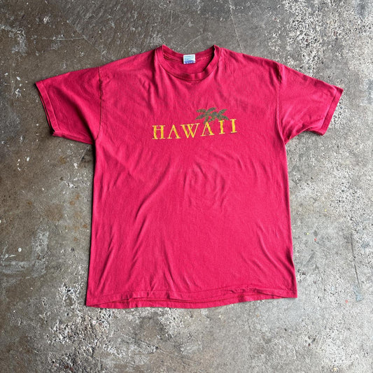Red Graphic Hawaii Single Stitch T-Shirt- 2XL