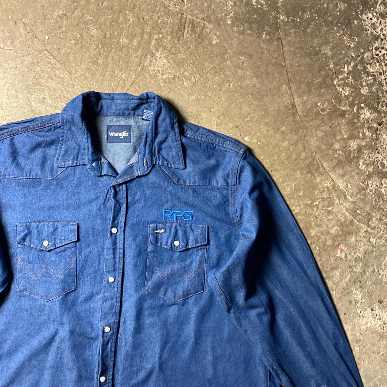 Western Style Denim Wrangler Long Sleeve Shirt- 2XL