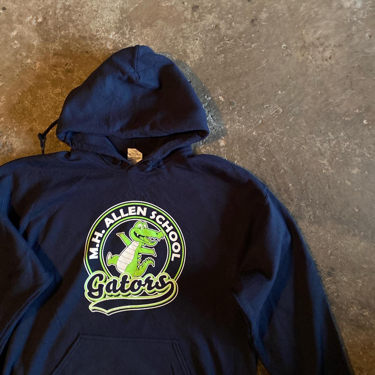 Navy Gator Graphic Hoodie - L