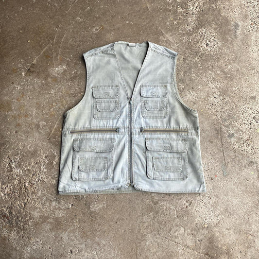 Vintage Grey Technical Vest Jacket - L
