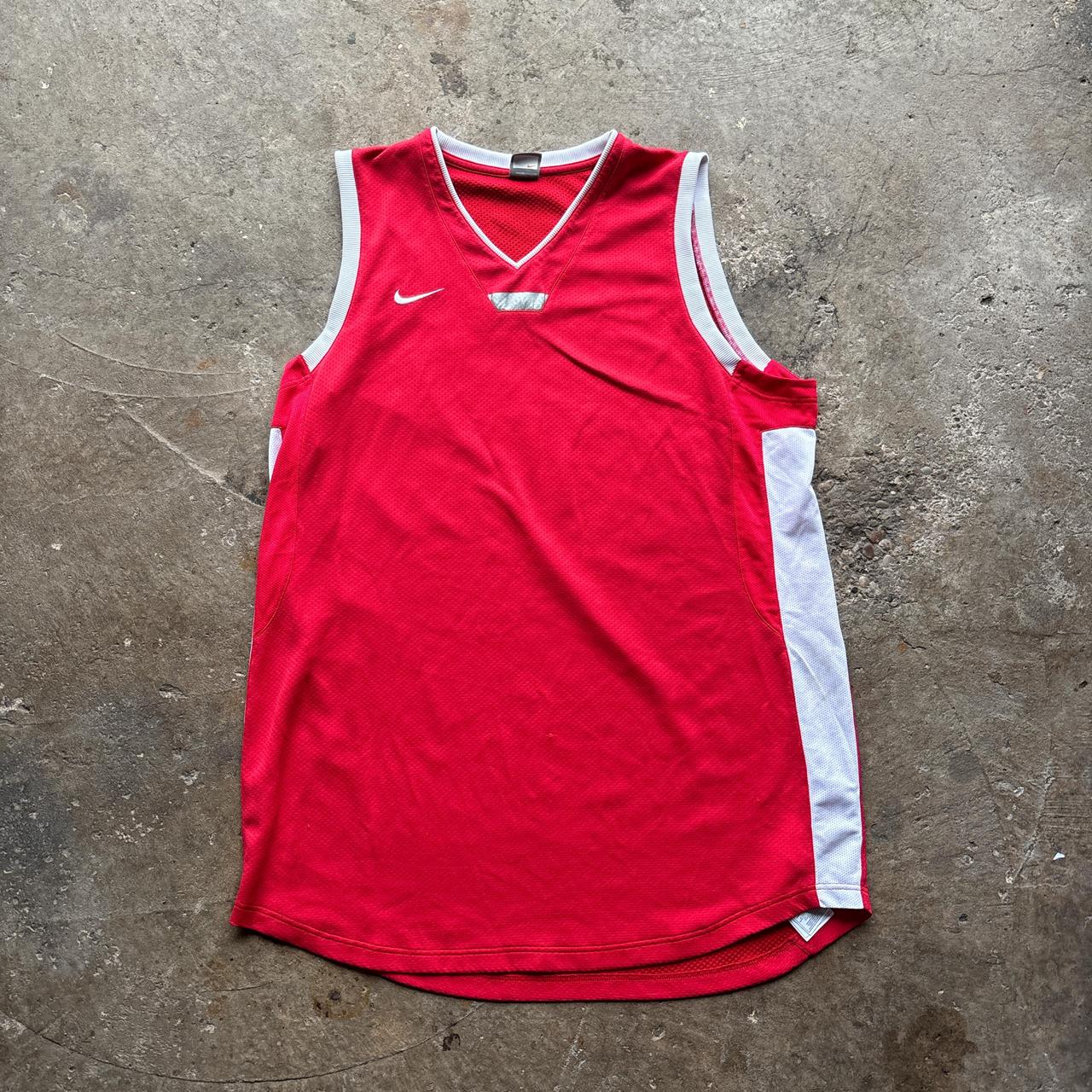 00s Nike red and white basketball vest