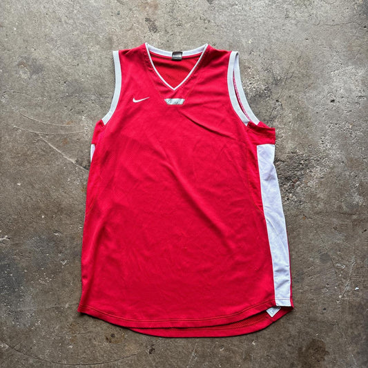 00s Nike red and white basketball vest