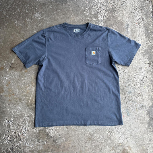 Grey Carhartt Single Pocket T-Shirt - XL (loose fit)