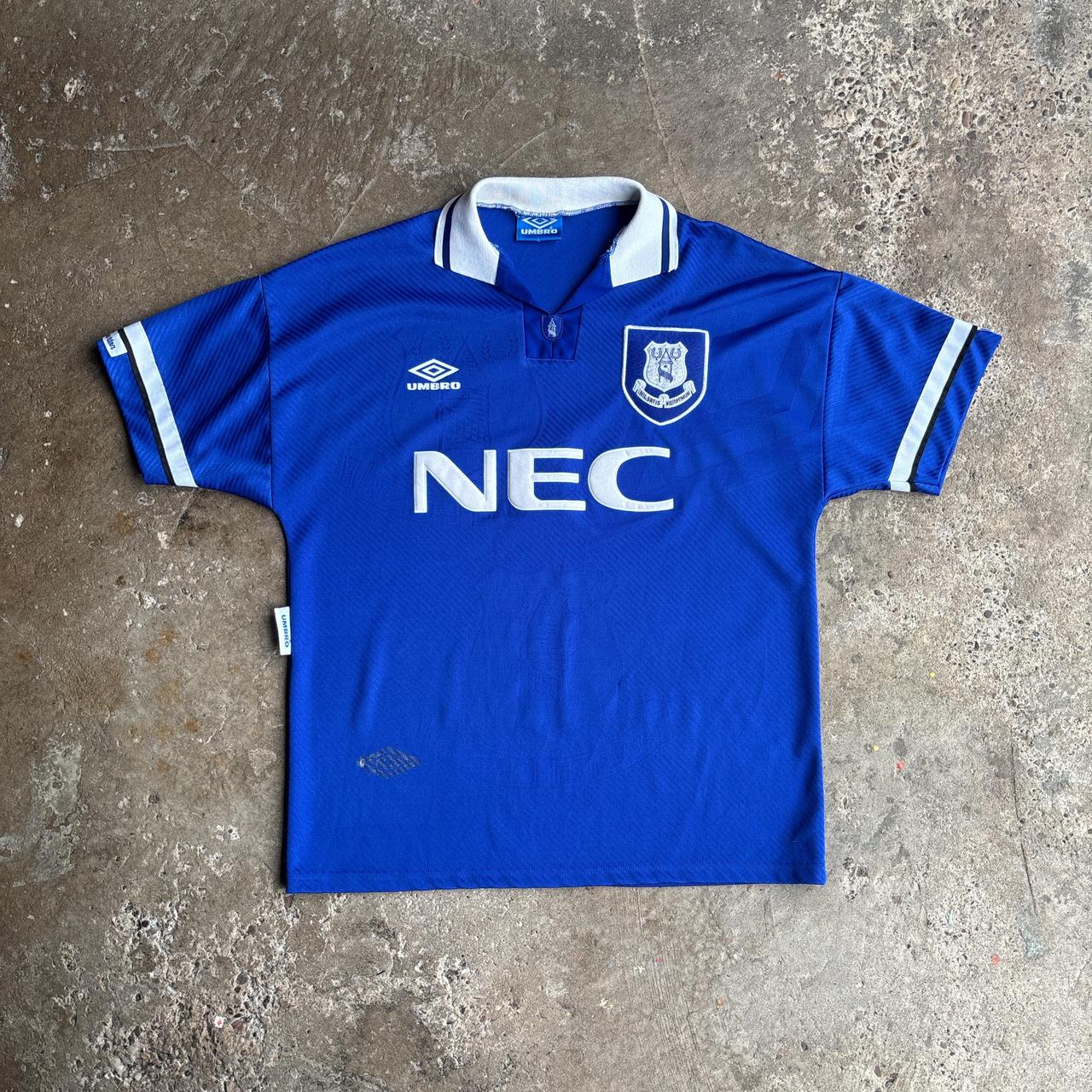 Blue Everton 1993-95 Umbro Football Home Shirt - L