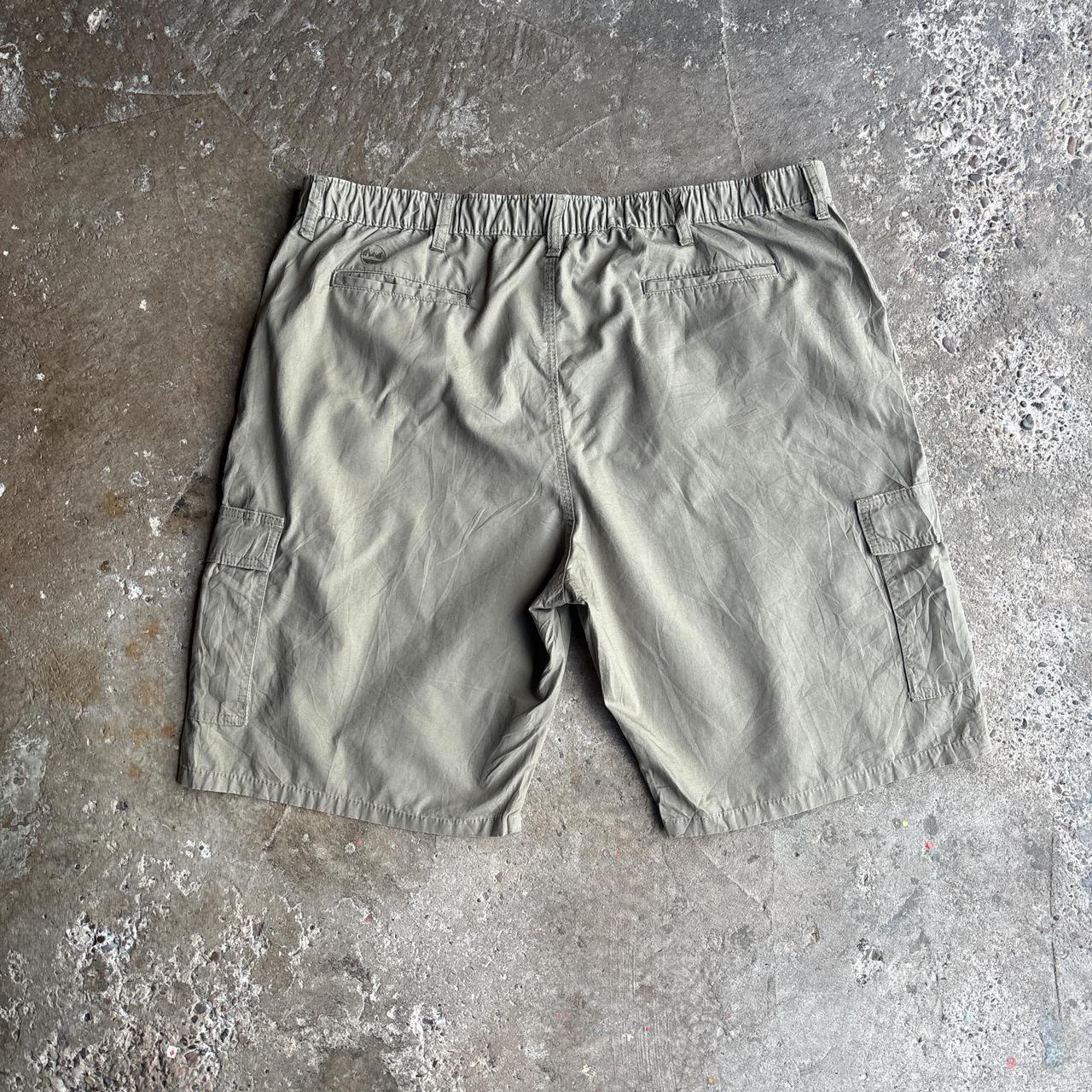 Khaki Green Textured Wrangler Cargo Shorts - W42