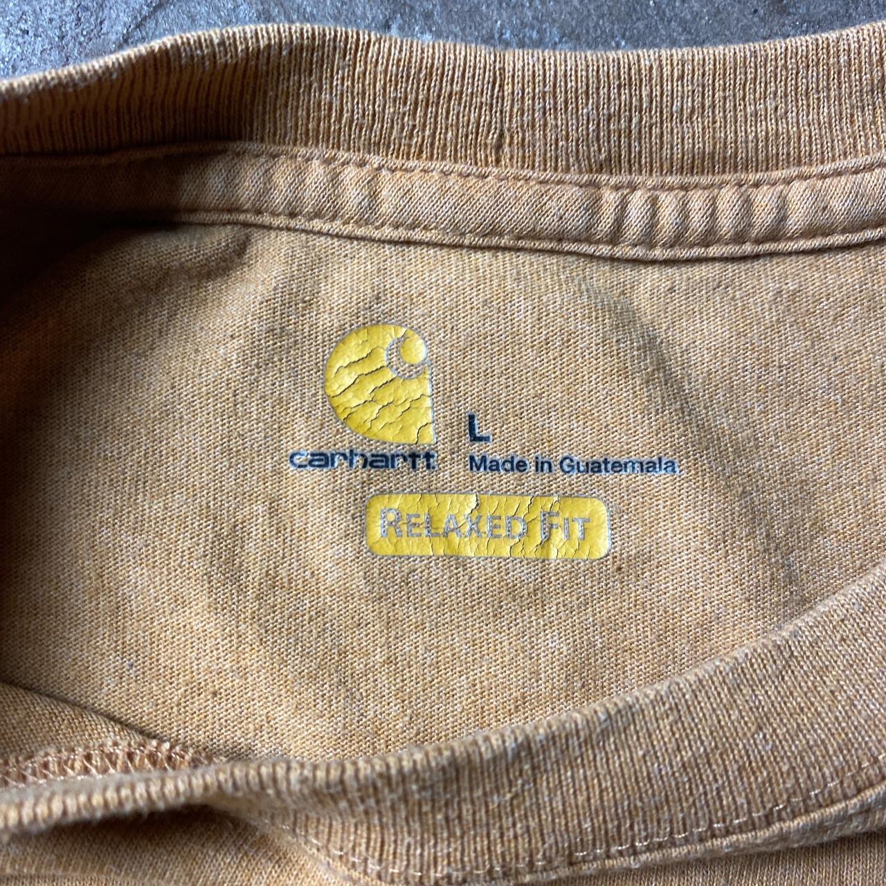 Yellow Carhartt Long Sleeve Pocket T-Shirt - L