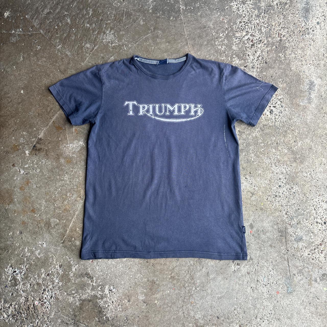 Washed Navy Triumph Motorcycles Graphic T-Shirt - M