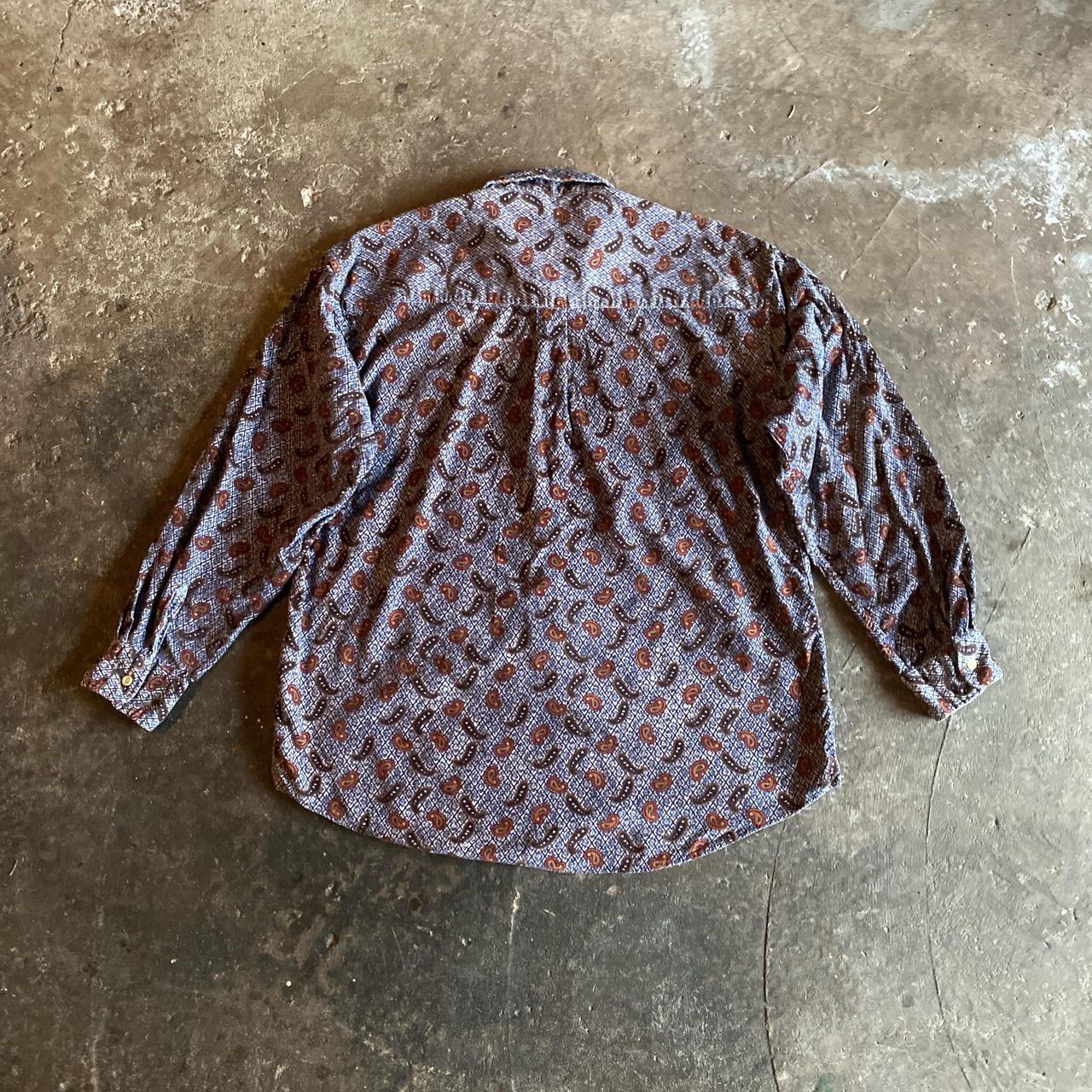 Multi Coloured Paisley Button Up Corduroy Shirt - XL