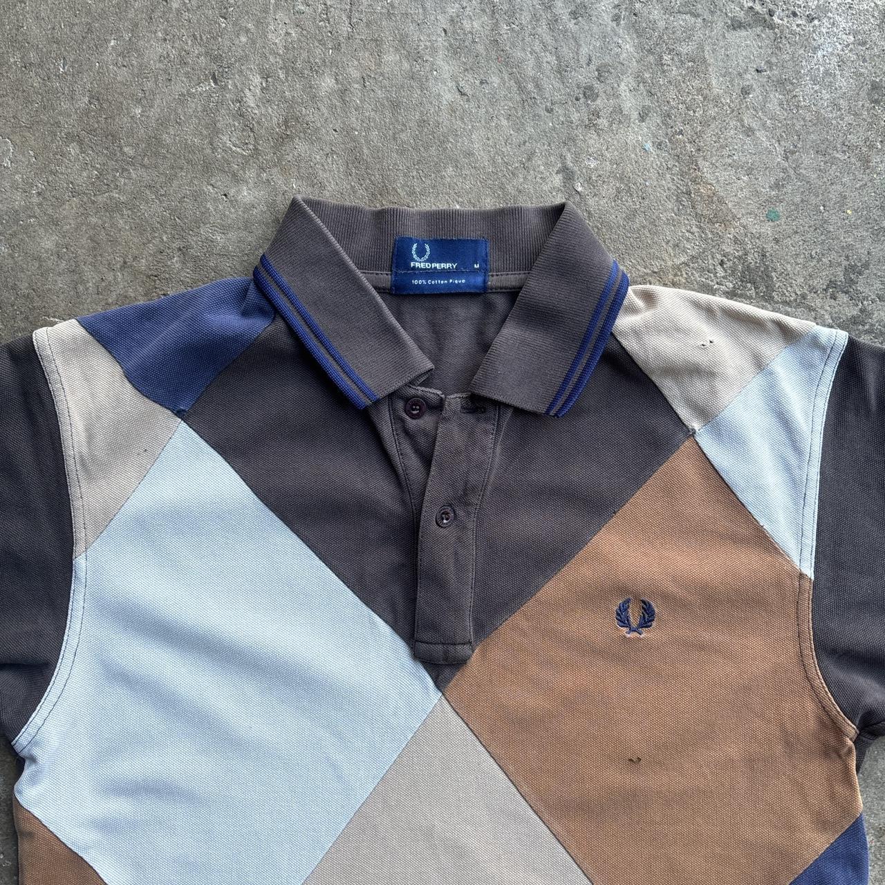 Incredible Fred Perry Brown Check Print Polo Shirt
