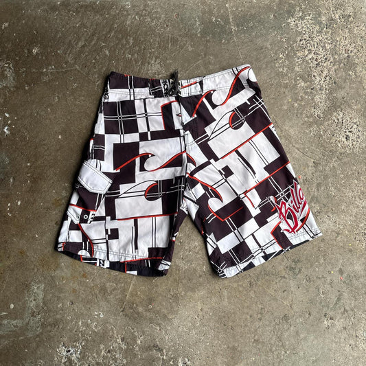 Black & White Checkered Billabong Board Shorts