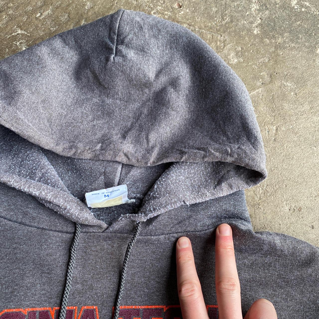 Grey Graphic Champion Hoodie - M