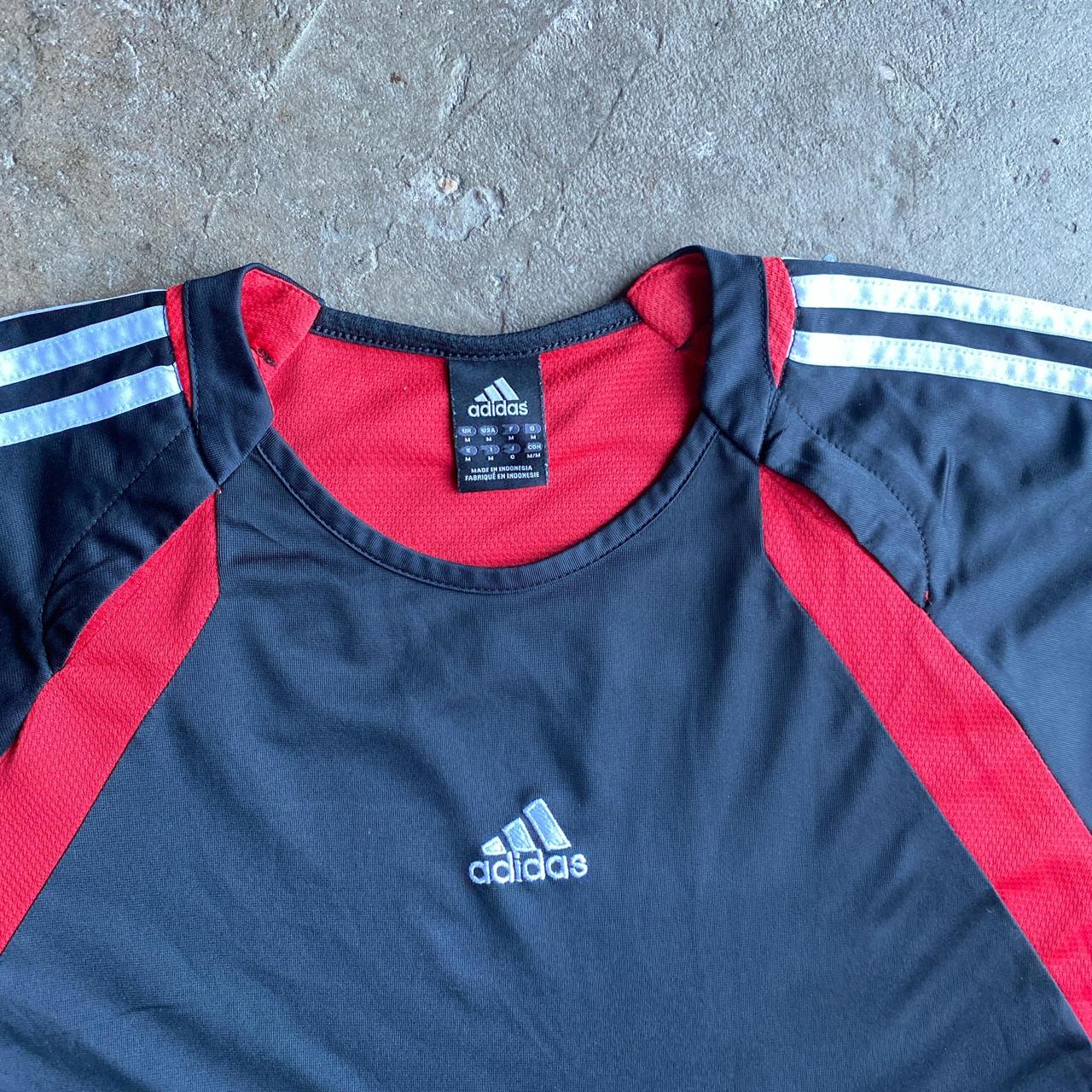 Vintage Black & Red Adidas Predator Sportswear Top - M