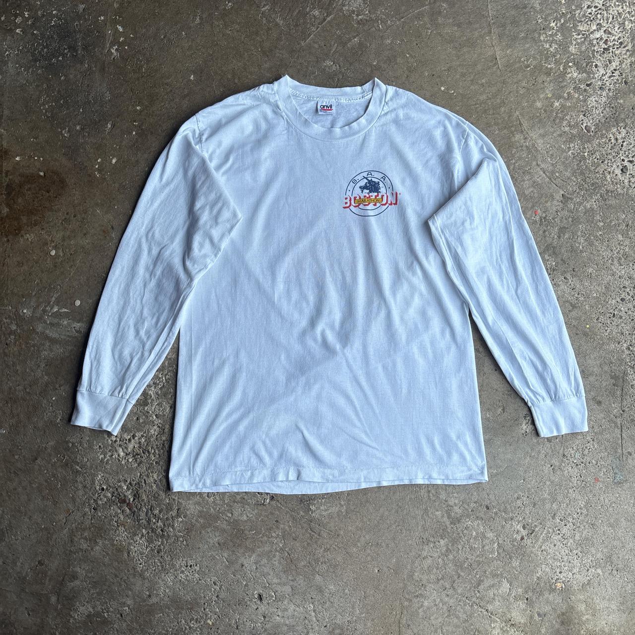 White Boston Marathon Long Sleeve Graphic T-Shirt - XL