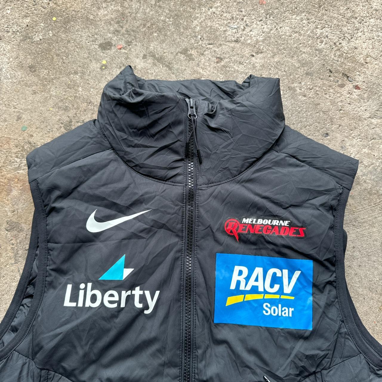 Black Nike puffer gilet with Melbourne Renegades logo